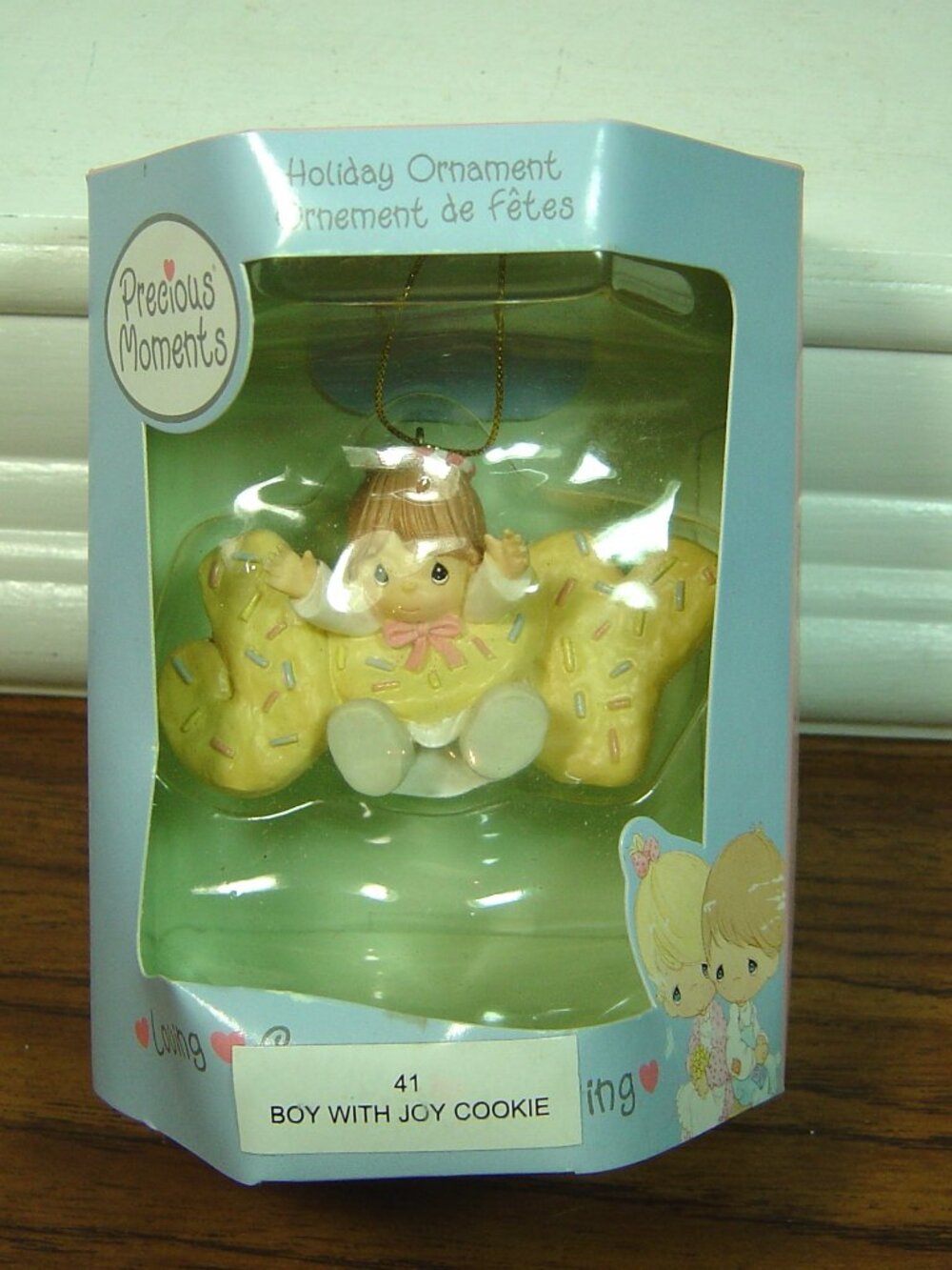 Precious Moments ornament-Boy with Joy Cookie-2002-with box